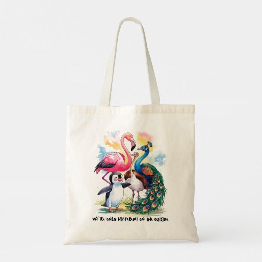 Diversity Inclusiveness Flamingo and Friends  Tote Bag (Achterkant)