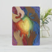 Diversity Love Hearts Hands Colorful Invitation Kaart (Staand voorkant)