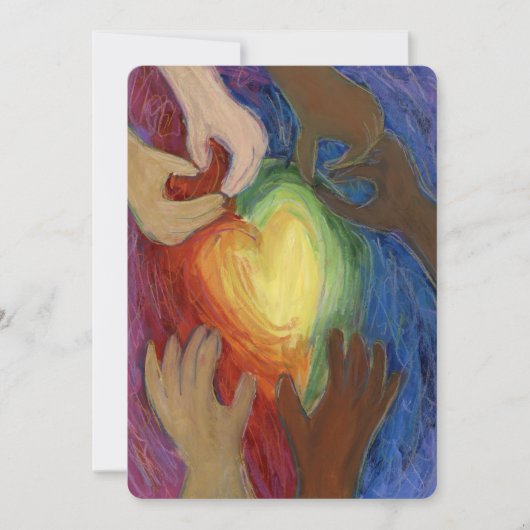 Diversity Love Hearts Hands Colorful Invitation Kaart (Voorkant)