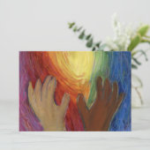 Diversity Love Hearts Hands Colorful Invitation Kaart (Staand voorkant)