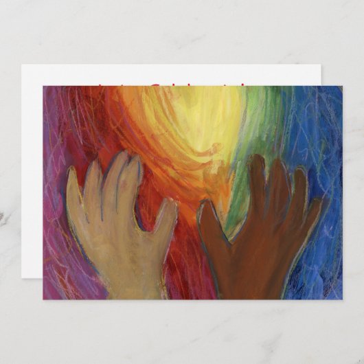 Diversity Love Hearts Hands Colorful Invitation Kaart (Voorkant / Achterkant)