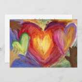 Diversity Love Hearts Hands Colorful Invitation Kaart (Voorkant / Achterkant)