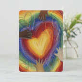 Diversity Love Hearts Hands Colorful Invitation Kaart (Staand voorkant)