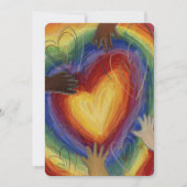 Diversity Love Hearts Hands Colorful Invitation Kaart (Voorkant)