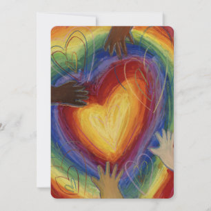 Diversity Love Hearts Hands Colorful Invitation Kaart