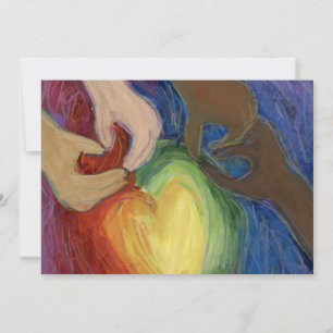 Diversity Love Hearts Hands Colorful Invitation Kaart