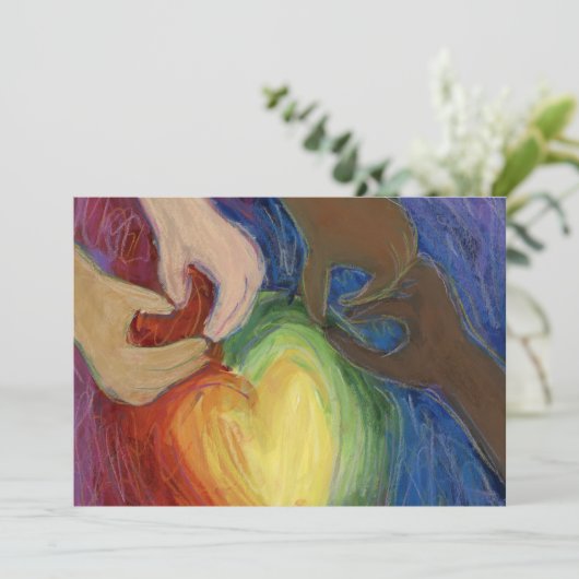 Diversity Love Hearts Hands Colorful Invitation Kaart (Staand voorkant)