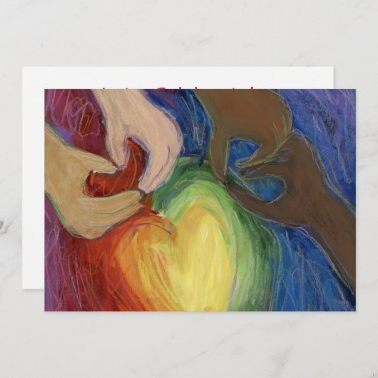 Diversity Love Hearts Hands Colorful Invitation Kaart (Voorkant / Achterkant)