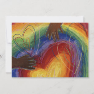Diversity Love Hearts Hands Colorful Invitation Kaart