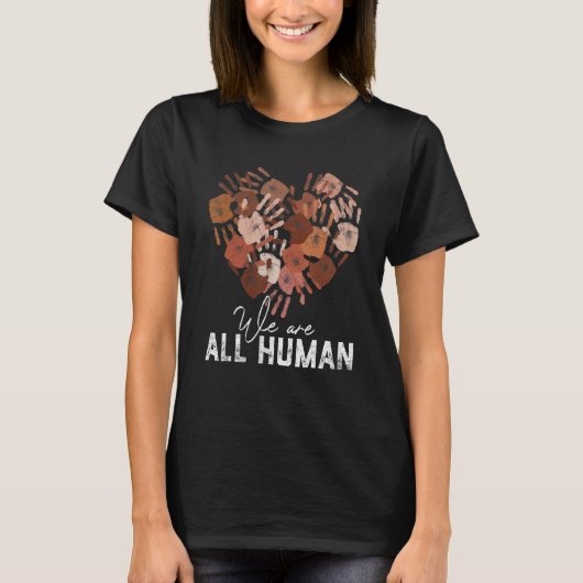Diversity Melanin Skin Tone Hand Heart We Are All  T-shirt (Voorkant)