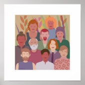 diversity men square poster (Voorkant)