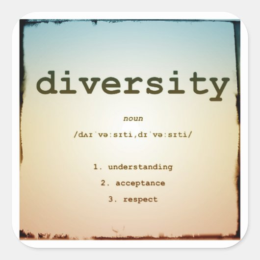 Diversity Square Stickers, Glanzend, Groot, 3 inch Vierkante Sticker (Voorkant)