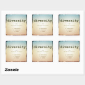 Diversity Square Stickers, Glanzend, Groot, 3 inch Vierkante Sticker (Vel)