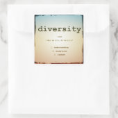 Diversity Square Stickers, Glanzend, Groot, 3 inch Vierkante Sticker (Tas)