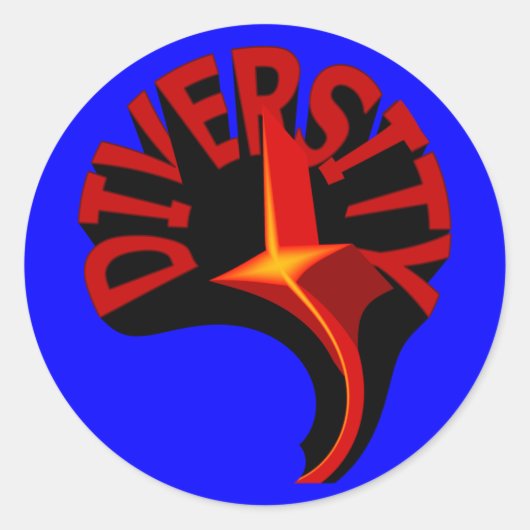 Diversity Swirling Star-Stickers Ronde Sticker (Voorkant)