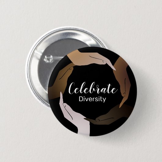 Diversity vieren ronde button 5,7 cm (Voorkant /achterkant)
