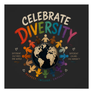 Diversity Vieren Verschillende Culturen, Eén Wer Perfect Poster