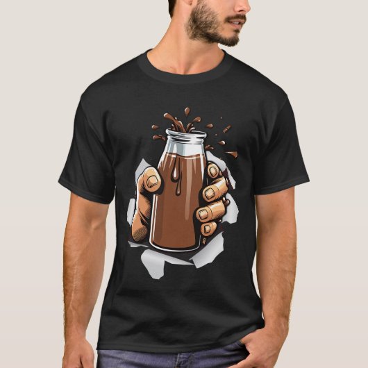 divertido vaso de leche achocolatada t-shirt (Voorkant)