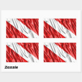Divervlag Rechthoekige Sticker (Vel)