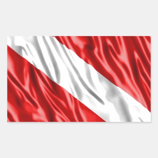 Divervlag Rechthoekige Sticker (Voorkant)
