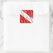 Divervlag Vierkante Sticker (Tas)
