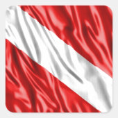 Divervlag Vierkante Sticker (Voorkant)