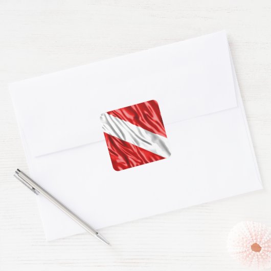 Divervlag Vierkante Sticker (Envelop)