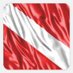 Divervlag Vierkante Sticker