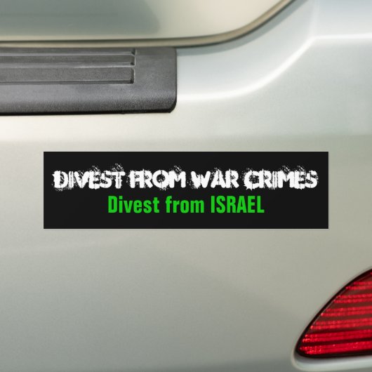 DIVEST VAN WAR-CRIMES; afstoting van Israël Bumpersticker (Op auto)