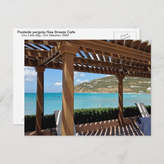 Divi Little Bay SXM poolside pergola Briefkaart (Voorkant / Achterkant)
