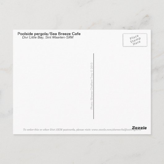 Divi Little Bay SXM poolside pergola Briefkaart (Achterkant)
