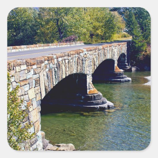 Divide Creek-brug Vierkante Sticker (Voorkant)