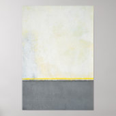 "Divided" grijze en gele Abstracte kunst Poster (Voorkant)