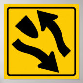 Divided Highway start Highway Sign Poster (Voorkant)
