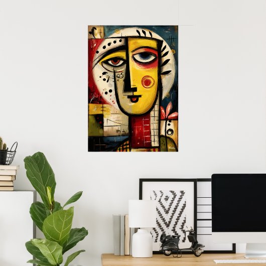 Divided Presence — Contemporary Abstract  Poster (Thuiskantoor)