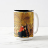 Dividenddag bij de Bank of England (effectenmarkt) Tweekleurige Koffiemok (Voorkant rechts)