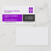 Dividon Paars en donkergrijs - Initialen Visitekaartje (Voorkant / Achterkant)