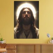 Divina Mirada: Cristo en Luz Dorada Canvas Afdruk (Insitu (Woonkamer))