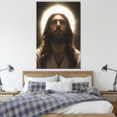 Divina Mirada: Cristo en Luz Dorada Canvas Afdruk (Insitu (Slaapkamer))