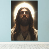 Divina Mirada: Cristo en Luz Dorada Canvas Afdruk (Insitu (Houten vloer))