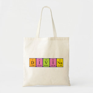 Divina Periodieke Naam canvas tas