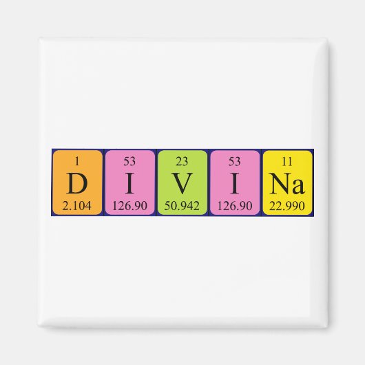 Divina periodieke table name magnet (Voorkant)