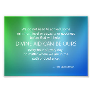 Divine Aid Inspirerend Quote Foto Afdruk