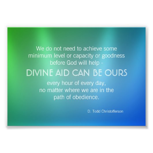 Divine Aid Inspirerend Quote Foto Afdruk (Voorkant)