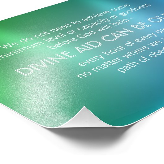 Divine Aid Inspirerend Quote Foto Afdruk (Hoek)