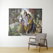 Divine All-Attractive Couple Krishna & Radha Wandkleed (In Situ (horizontaal))