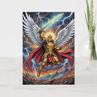 Divine Angel Warrior Gold Armor Lightning Sword Kaart