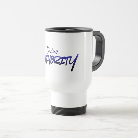 Divine AUTHORITY – Blue Gradient Design Travel Mug Reisbeker (Voorkant rechts)