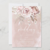 Divine Beauful Dusty Roos Blush Wedding Kaart (Voorkant)