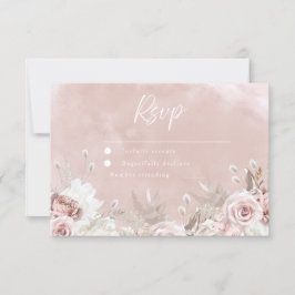 Divine Beauful Dusty Roos Blush Wedding RSVP Kaartje